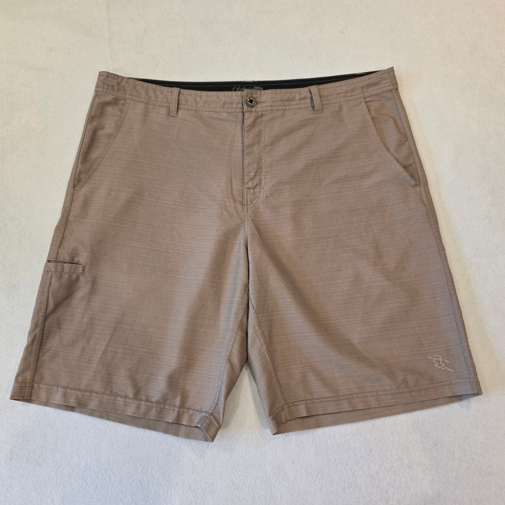 Da Hui Hybrid Collection Mens 40 Shorts Tan Brown Stretch Boardshorts Quick Dry
